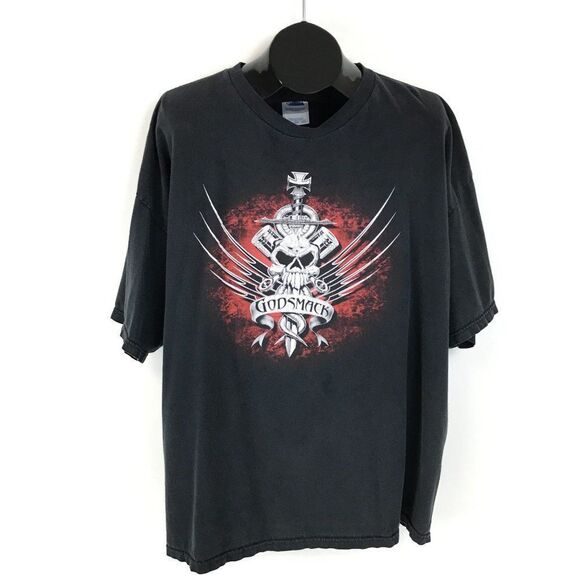 Vintage Godsmack Band T Shirt Men's 3XL Short Sleeve Cotton Skull Black Rock - Picture 1 of 10